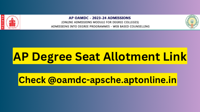 AP Degree Seat Allotment 2023 
