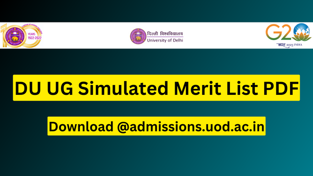 DU UG Simulated Merit List