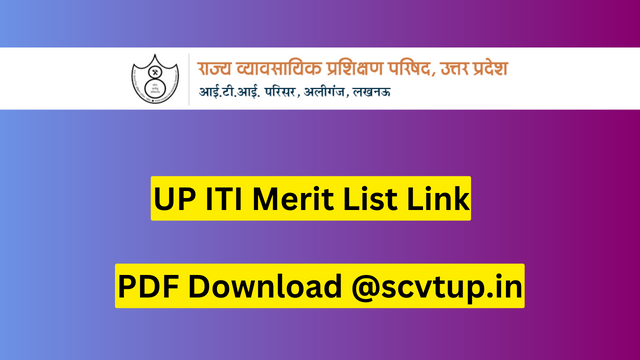 UP ITI Merit List 2023 Link