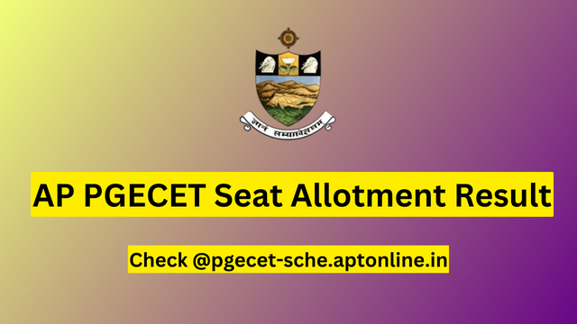 AP PGECET Seat Allotment Result 2023