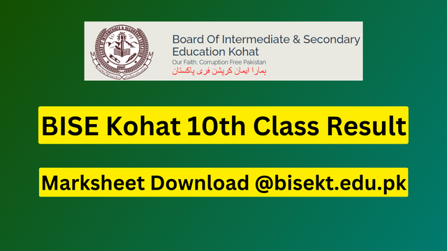 BISE Kohat 10th Class Result