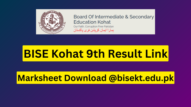 BISE Kohat 9th Result 2023