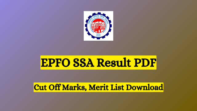 EPFO SSA Result 2023 PDF