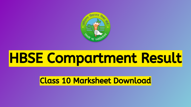 HBSE Compartment Result 2023