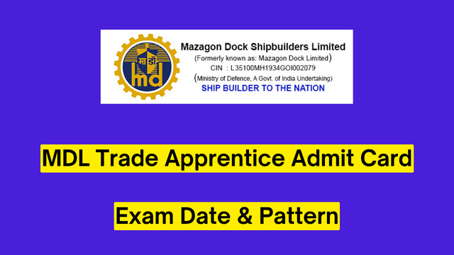MDL Trade Apprentice Admit Card 2023