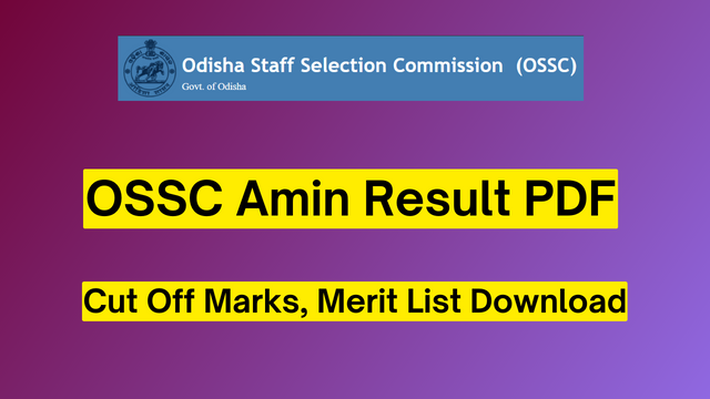 OSSC Amin Result PDF