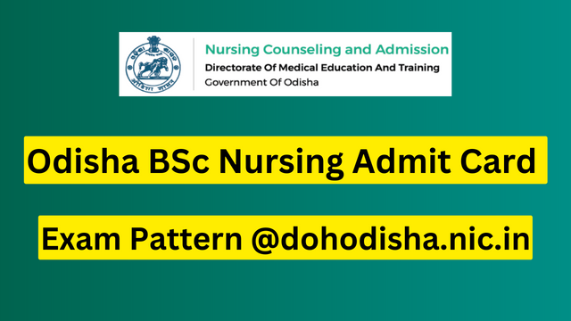 Odisha BSc Nursing Admit Card
