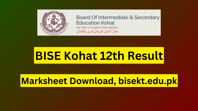 BISE Kohat 12th Result 2023