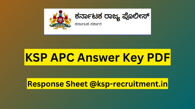 KSP APC Answer Key 2023 