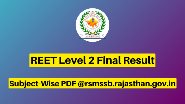 REET Level 2 Final Result 2023