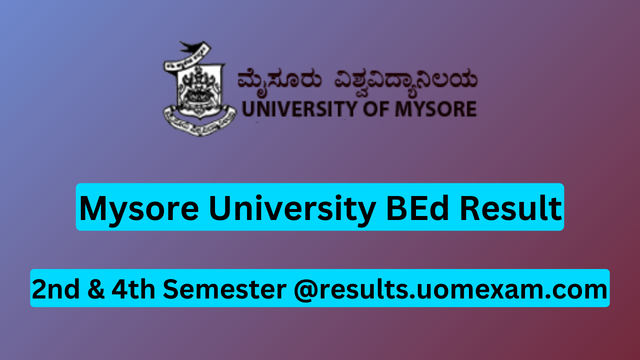 Mysore University BEd Result 2023