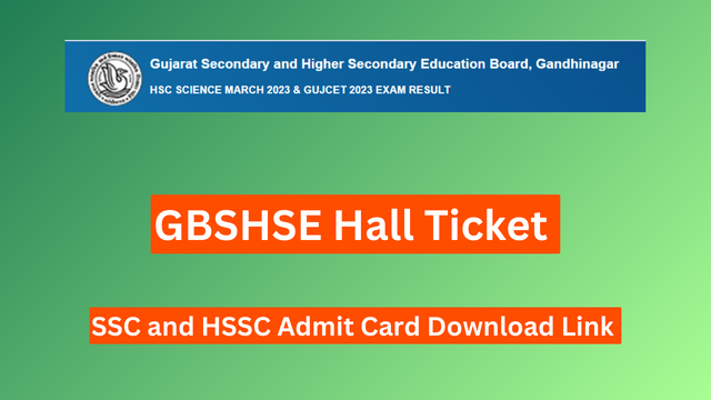 GBSHSE Hall Ticket 2024