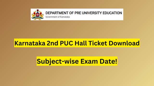 Karnataka 2nd PUC Hall Ticket 2024