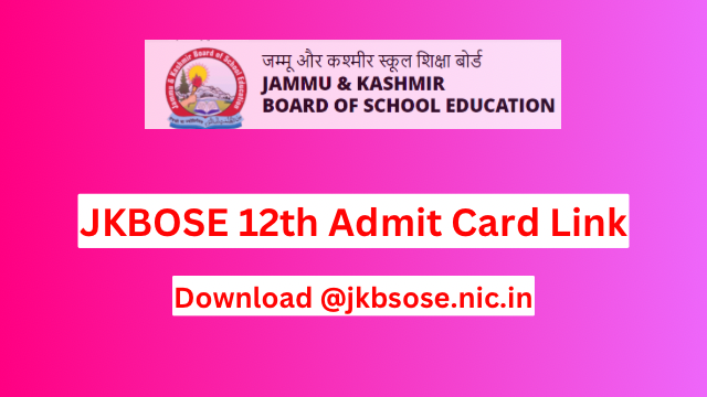 JKBOSE 12th Admit Card 2024