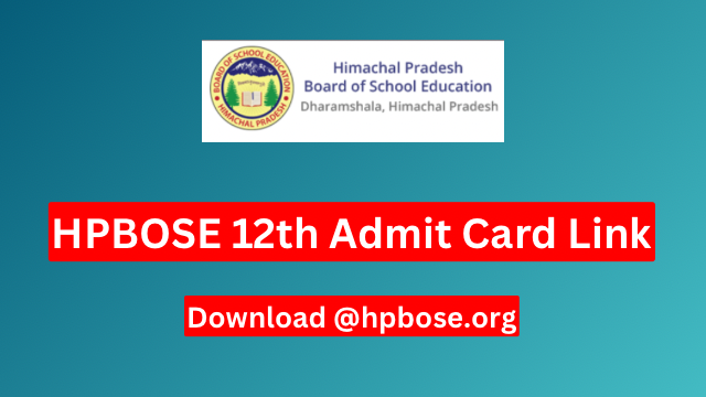 HPBOSE 12th Admit Card 2024 