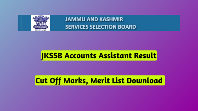 JKSSB Accounts Assistant Result 2024